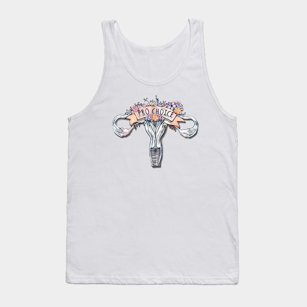 Pro choice, feminist, femminism, floral uterus, girl, women Tank Top by Collagedream